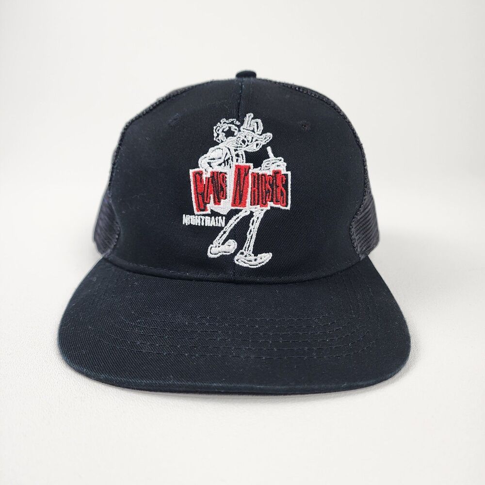 Guns N Roses Nightrain Trucker Hat Black Mesh Rock Band Cap Snapback